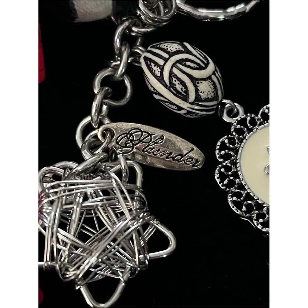 Nautical Charm Beaded Bracelet with Red Anchor